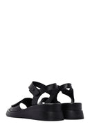 Women's Black Ankle Strap Leather Comfort Sandals | Derimod