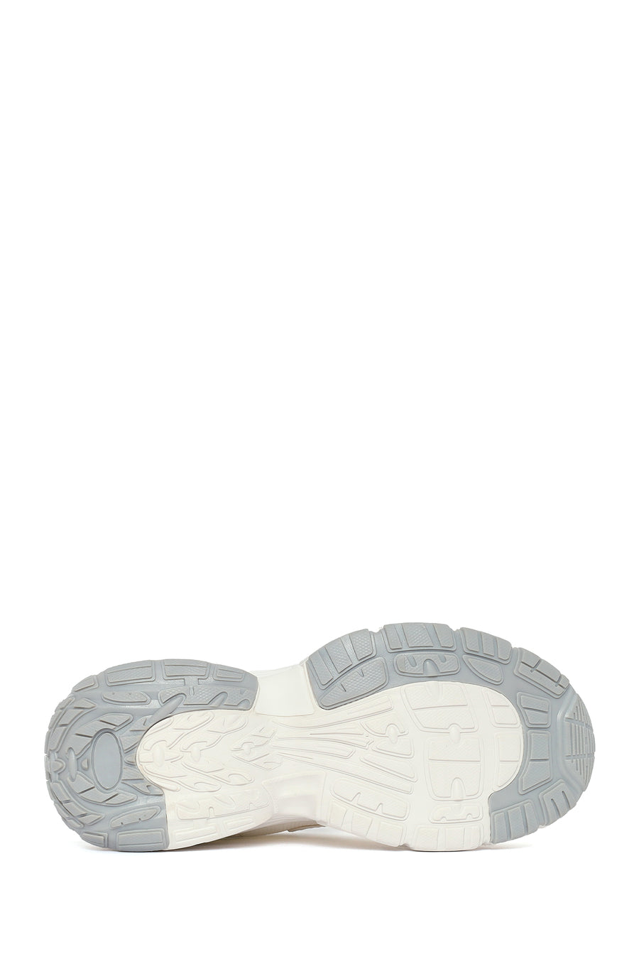Women's White Lace-Up Chunky Sole Charm Sneakers