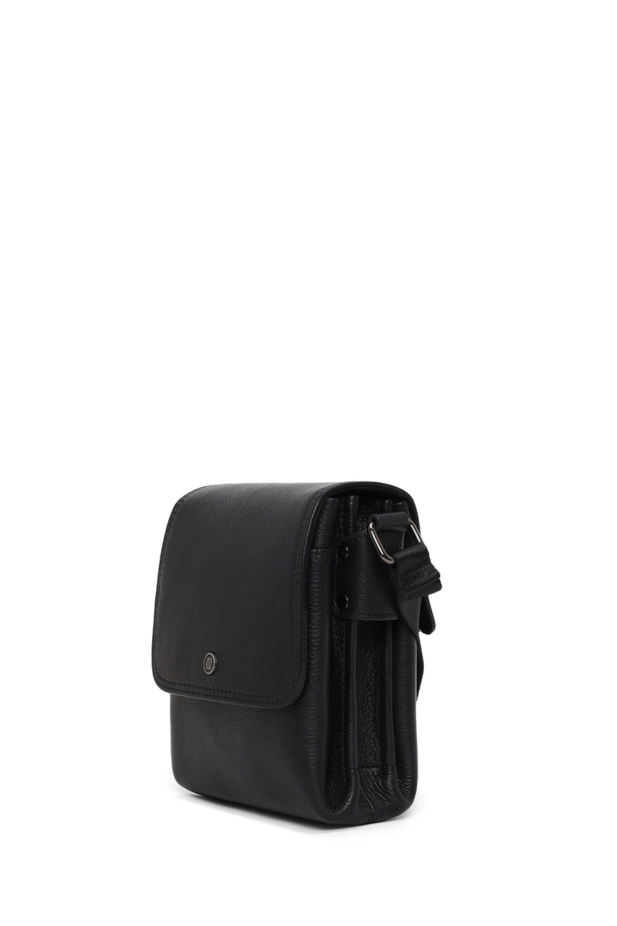 Male Black Leather Messenger Bag