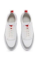 Men's White Leather Thick Soled Sneaker | Derimod