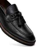 Erkek Siyah Deri Baskılı Casual Loafer | Derimod
