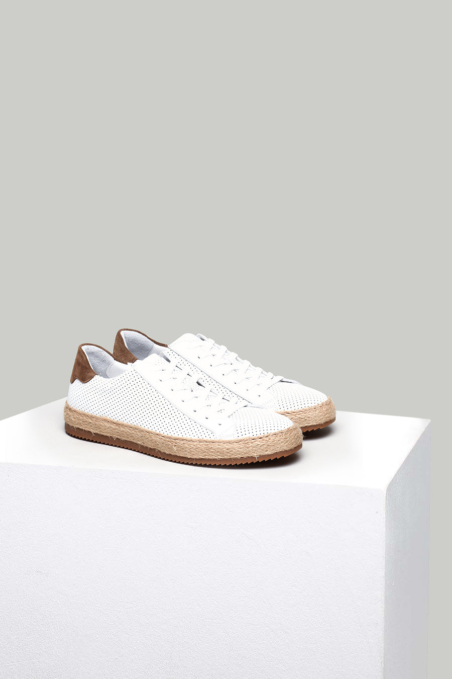 Perforated Men's Leather Espadrilles