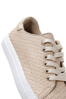 Women's Beige Leather Sneaker | Derimod