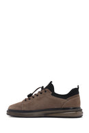 Men's Mink Lace-up Thick-Sole Leather Casual Sneaker | Derimod