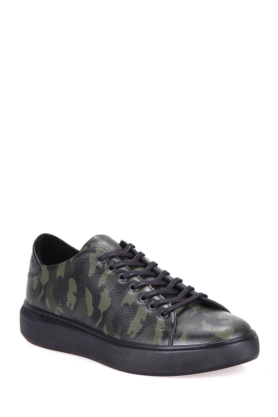 Camouflage Pattern Men's Leather Sneaker