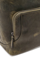 Men's Khaki Leather Backpack | Derimod