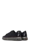 Erkek Siyah Bağcıklı Deri Sneaker | Derimod