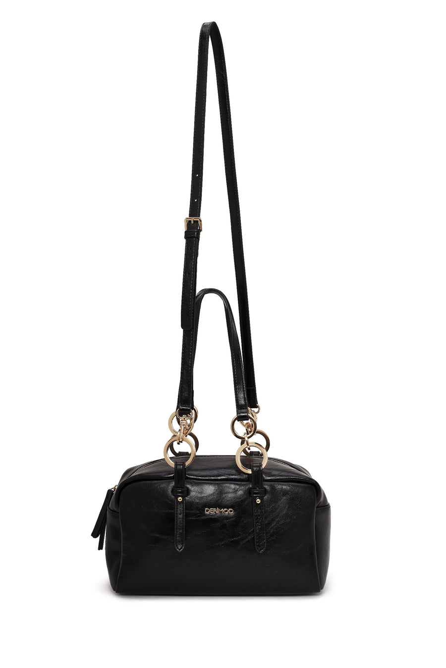 Woman Black Long-Strap Shoulder Bag