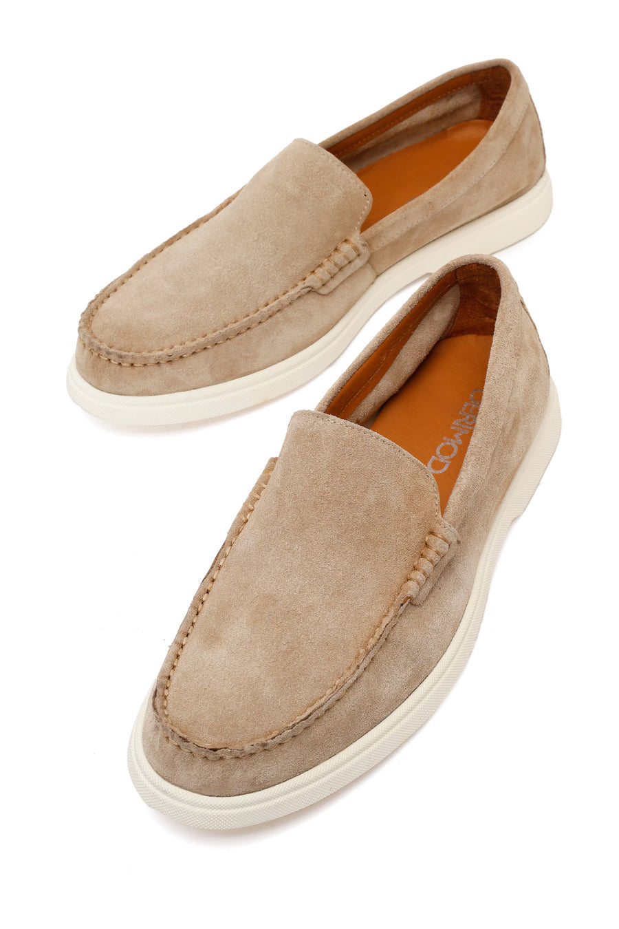 Male Beige Suede Leather Loafers