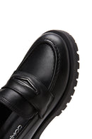 Women's Black Leather Loafer | Derimod
