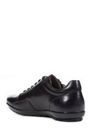 Geox Men's Black Symbol Lace-Up Leather Casual Shoes | Derimod