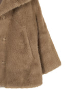 Ampezzo Woman Beige Short Teddy Coats | Derimod