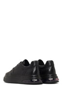 Men's Black Lace-Up Thick-Soled Leather Sneaker | Derimod