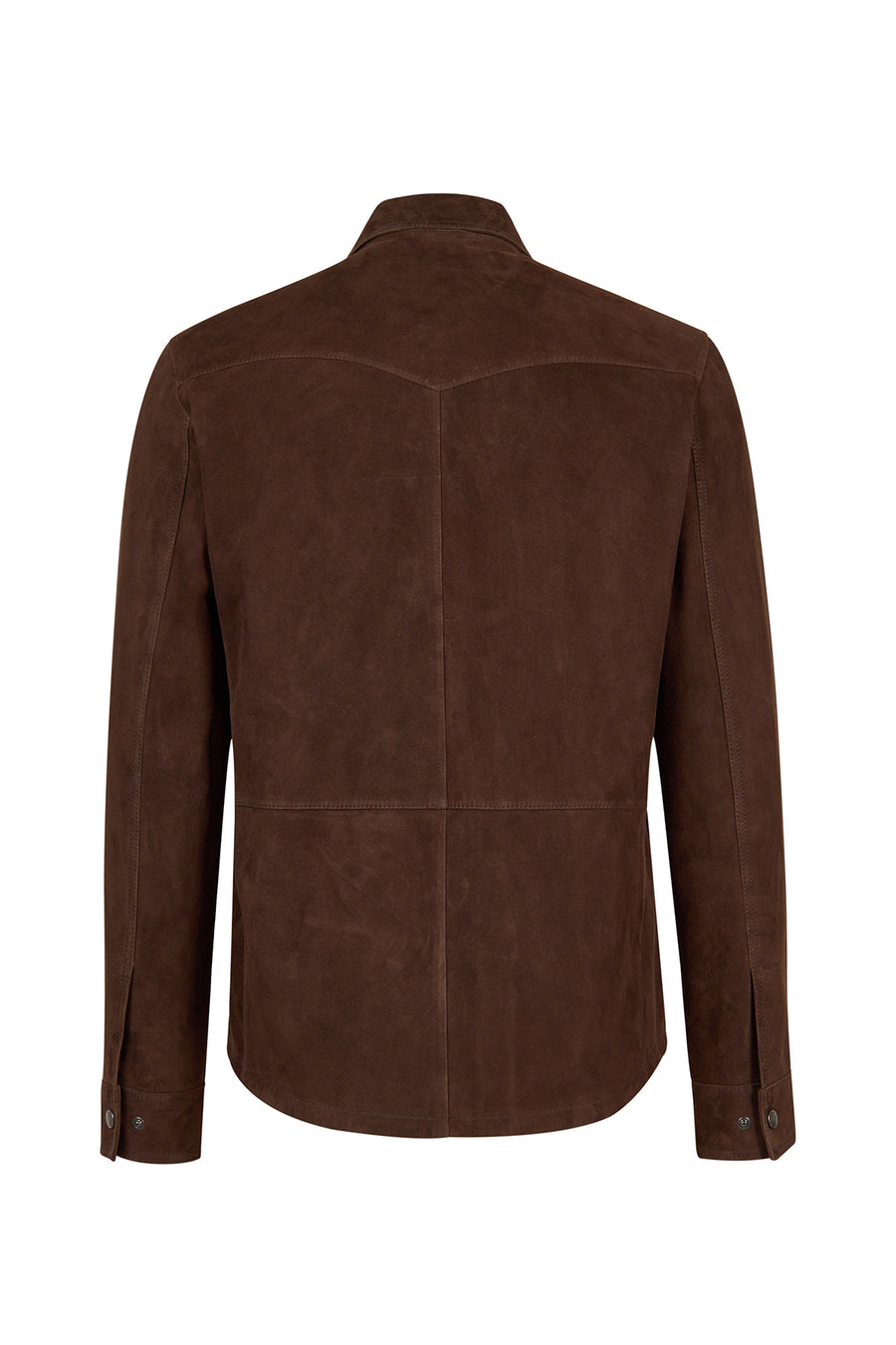 Martinez Male Brown Suede Leather Shirt Jacket
