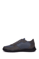 Men's Gray Leather Sneaker | Derimod