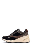 Kadın Siyah Bağcıklı Dolgu Topuklu Sneaker | Derimod