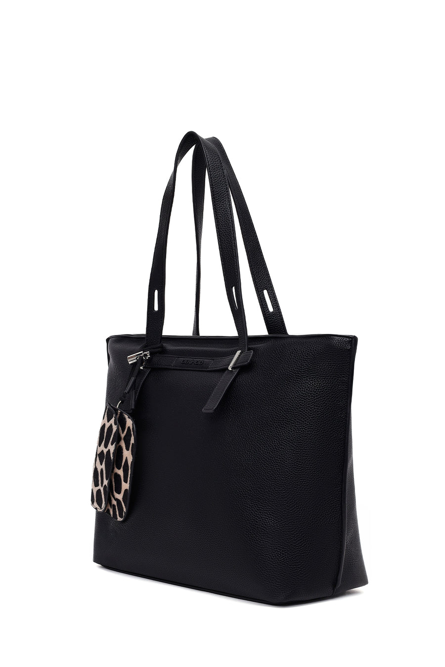 Women's Black Shoulder Bag with Accessories
