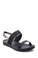 Women's Black Flat Sandals | Derimod