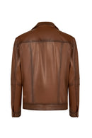 Alfred Male Cinnamon Leather Coat | Derimod
