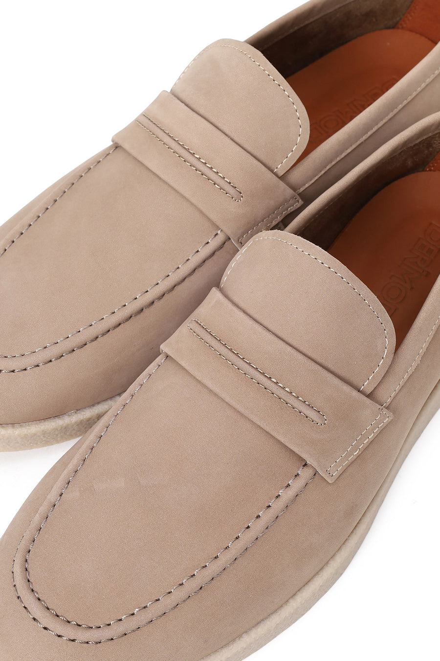 Male Beige Nubuck Leather Loafer