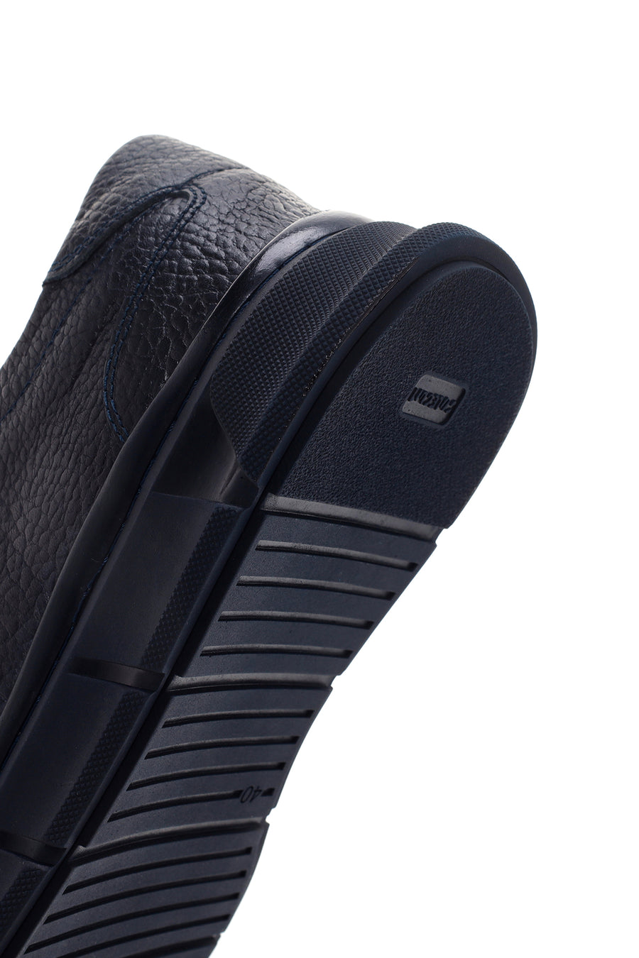 Erkek Lacivert Deri Sneaker