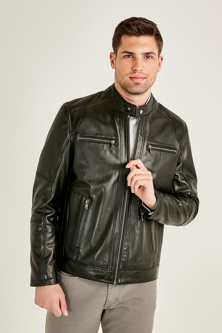 Alanzo Men's Leather Jacket
