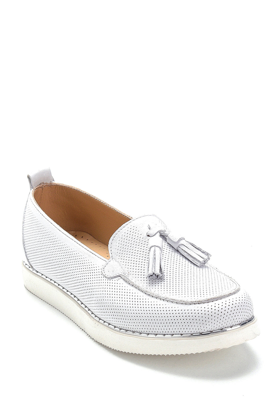 Kadın Deri Püskül Detaylı Loafer