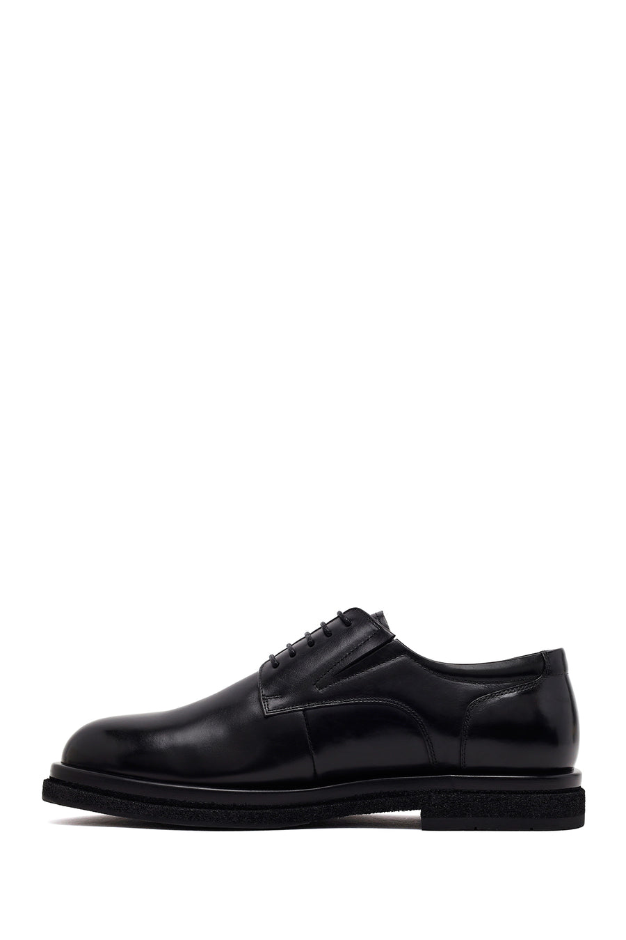 Male Black Lace-Up Leather Casual Shoes