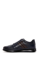 Men's Navy Blue Leather Casual Sneaker | Derimod