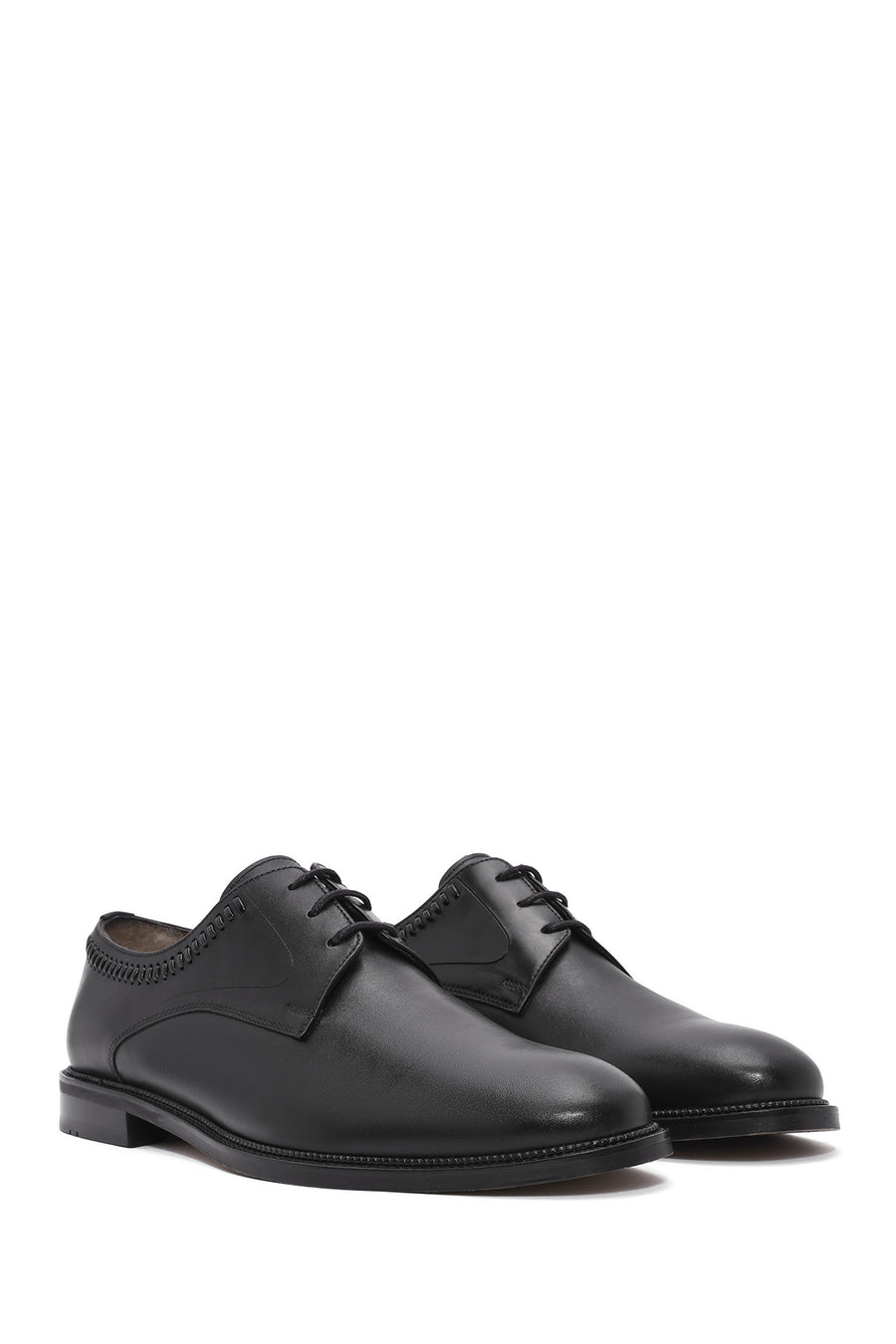 Men's Black Laced Leather Classic Shoes