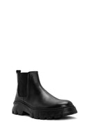 Men's Black Thick Sole Leather Casual Chelsea Boots | Derimod