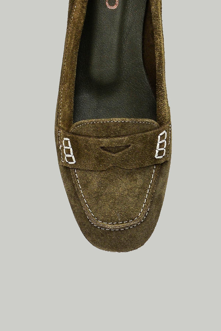 Haki Süet Kadın Deri Loafer