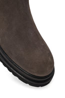 Derimod Black Male Gray Suede Chelsea Boots | Derimod