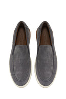 Men's Gray Suede Leather Casual Loafer | Derimod