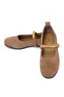 Kadın Vizon Tokalı Süet Deri Babet | Derimod