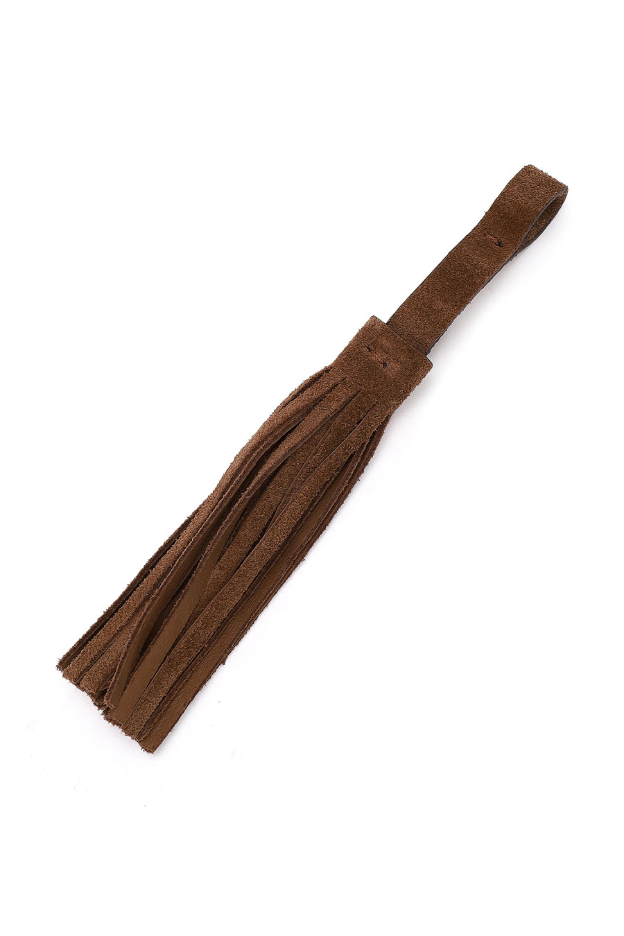 Woman Tan Long-Strap Suede Crossbody Bag