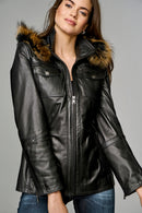 Carla Women's Leather Jacket | Derimod