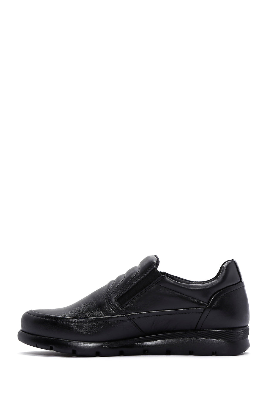 Women's Black Leather Comfort Casual Shoes