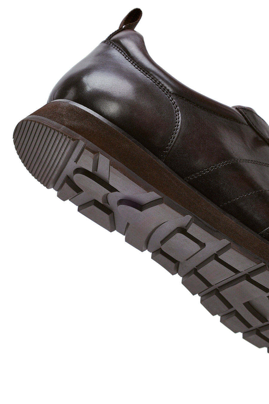 Men's Brown Lace-Up Leather Casual Sneakers