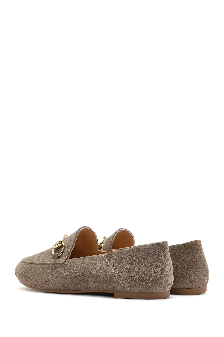 Women's Mink Buckled Suede Leather Masculine Loafer