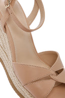 Kadın Bej Bilekten Tokalı Dolgu Topuklu Espadril Sandalet | Derimod
