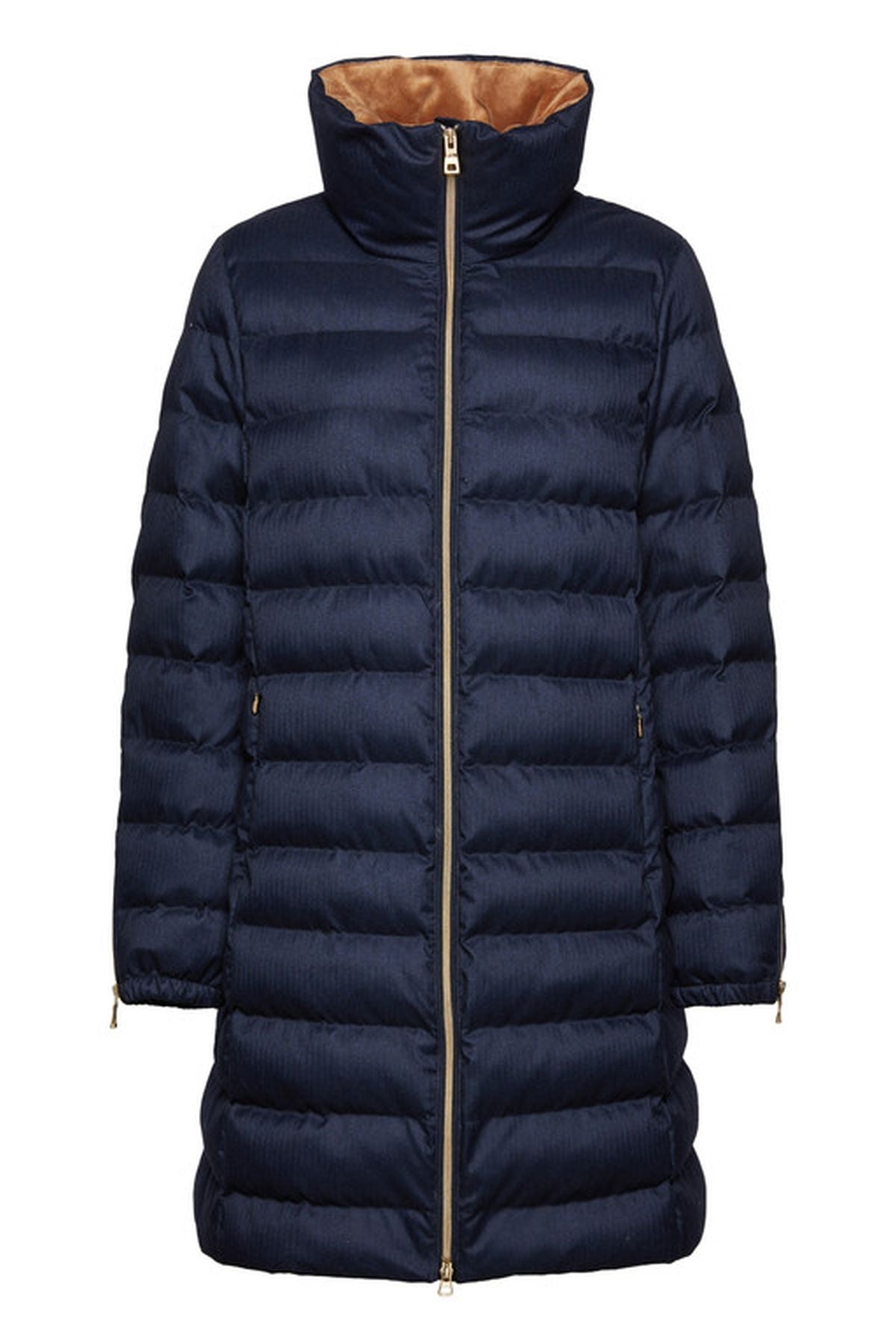 Geox Women's Dark Blue Ilde Long Coat with Fur Inside W3628JT3032F4481 | Derimod