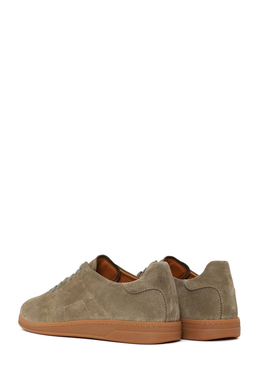 Male Light Green Lace-Up Suede Leather Sneaker
