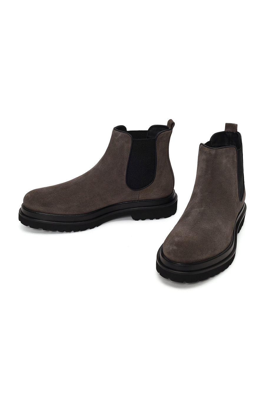 Derimod Black Male Gray Suede Chelsea Boots