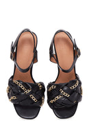 Women's Black Thick Heeled Sandals | Derimod