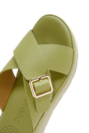 Women's Green Thick Soled Comfort Slippers | Derimod