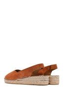 Women's Orange Suede Espadrille Sandals | Derimod