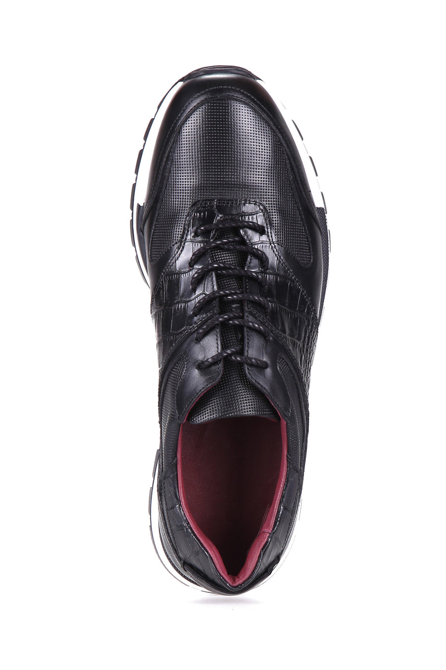 Crocodile Patterned Men's Leather Sneaker