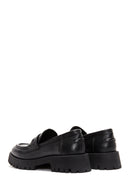 Women's Black Leather Loafer | Derimod