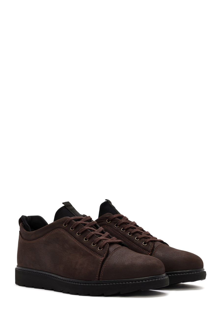 Men's Brown Lace-Up Leather Sneaker
